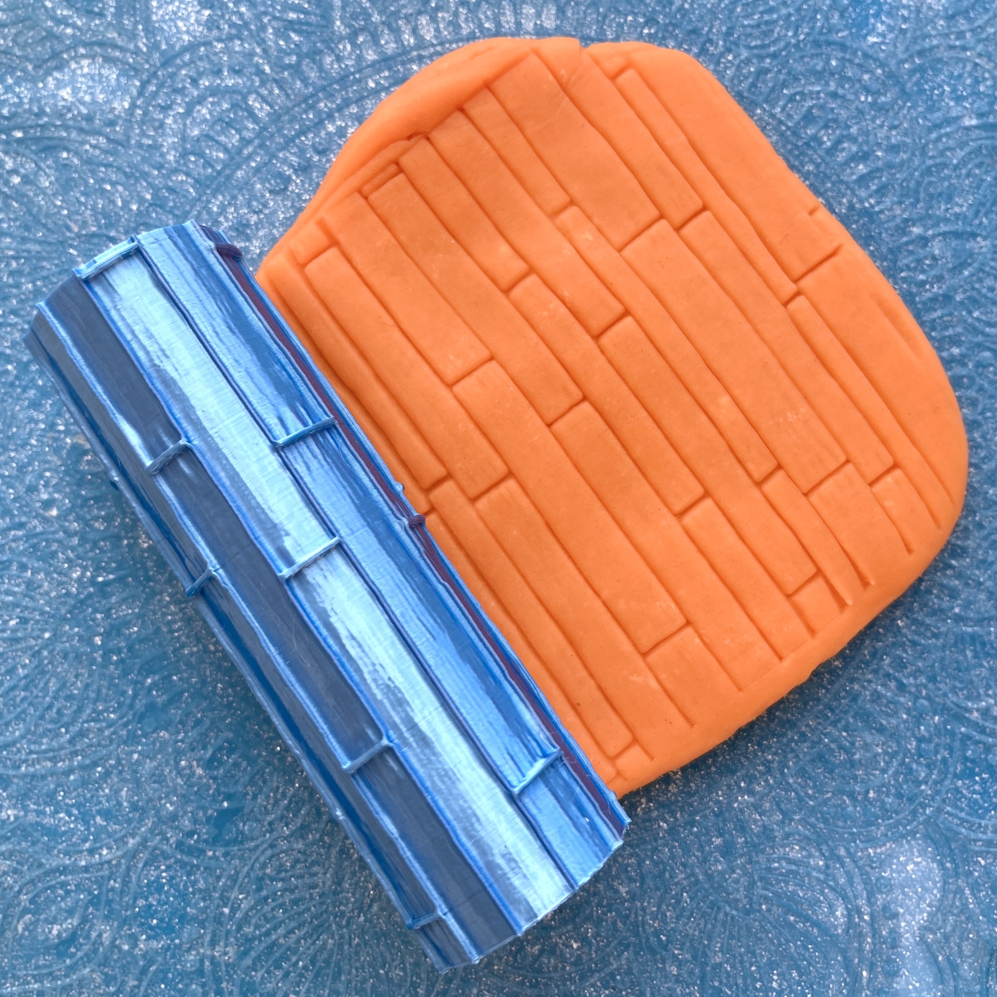 Текстурный ролик (скалка) "Доски 4" (L) OUT, площадь 100x100 мм