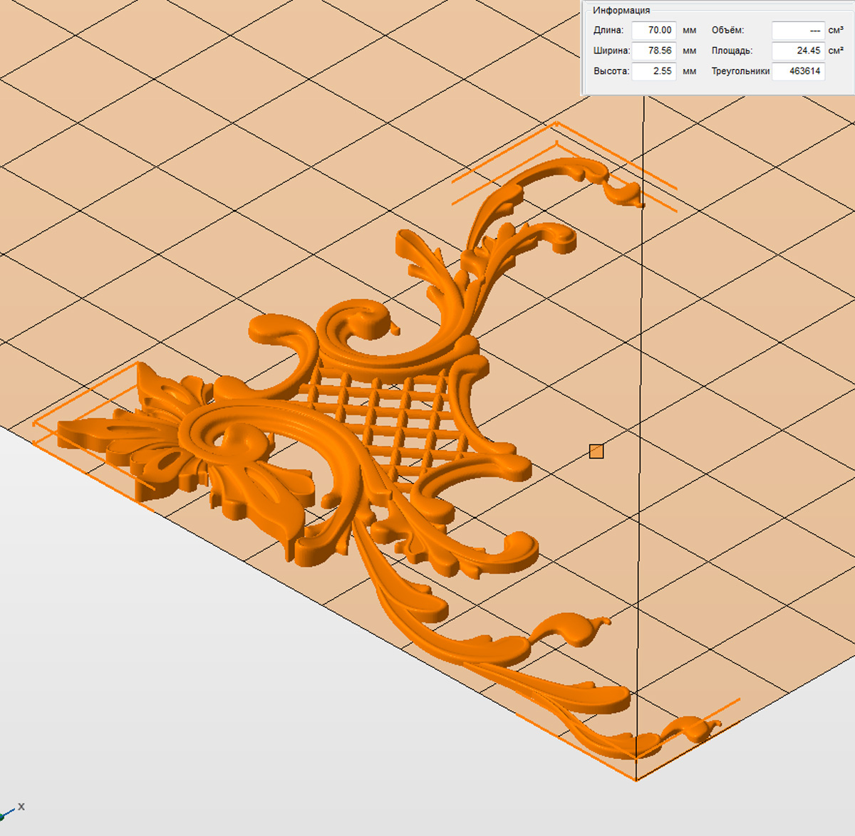 Молд "Угловой элемент декора, правый" (M)