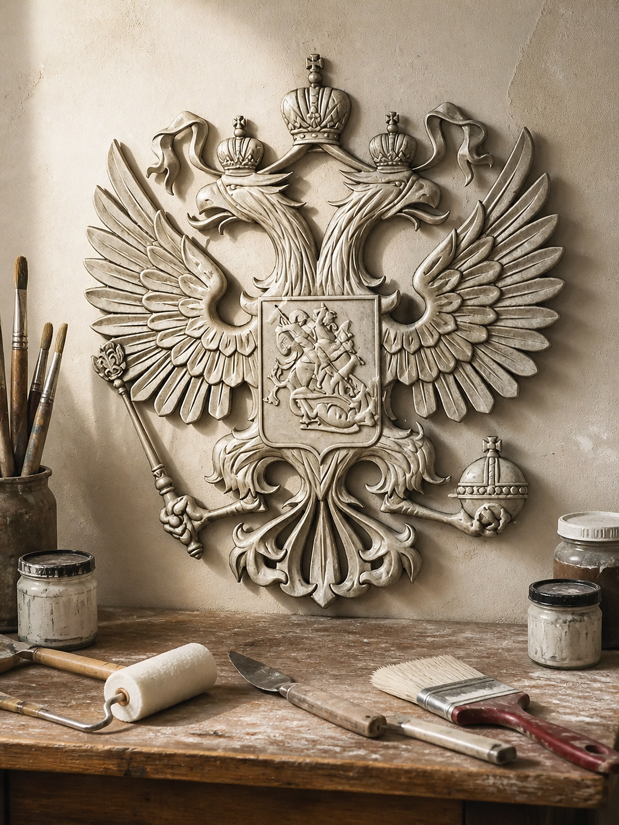 Силиконовая форма Герб России XXL 30×33 см — Арт-Просвет