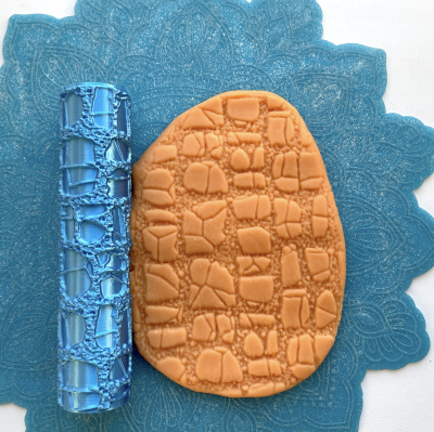 Текстурный ролик (скалка) "Каменная кладка 1" (L), площадь 140x100 мм