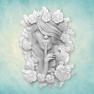 Молд "Девушка в цветах" (S)