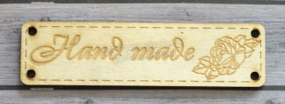 Деревянный чипборд шильдик "Handmade", 10 шт.