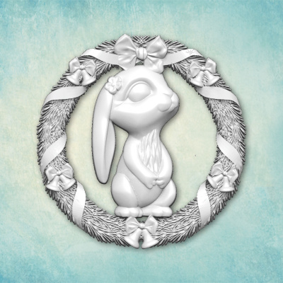 Молд "Венок с зайкой" (M)
