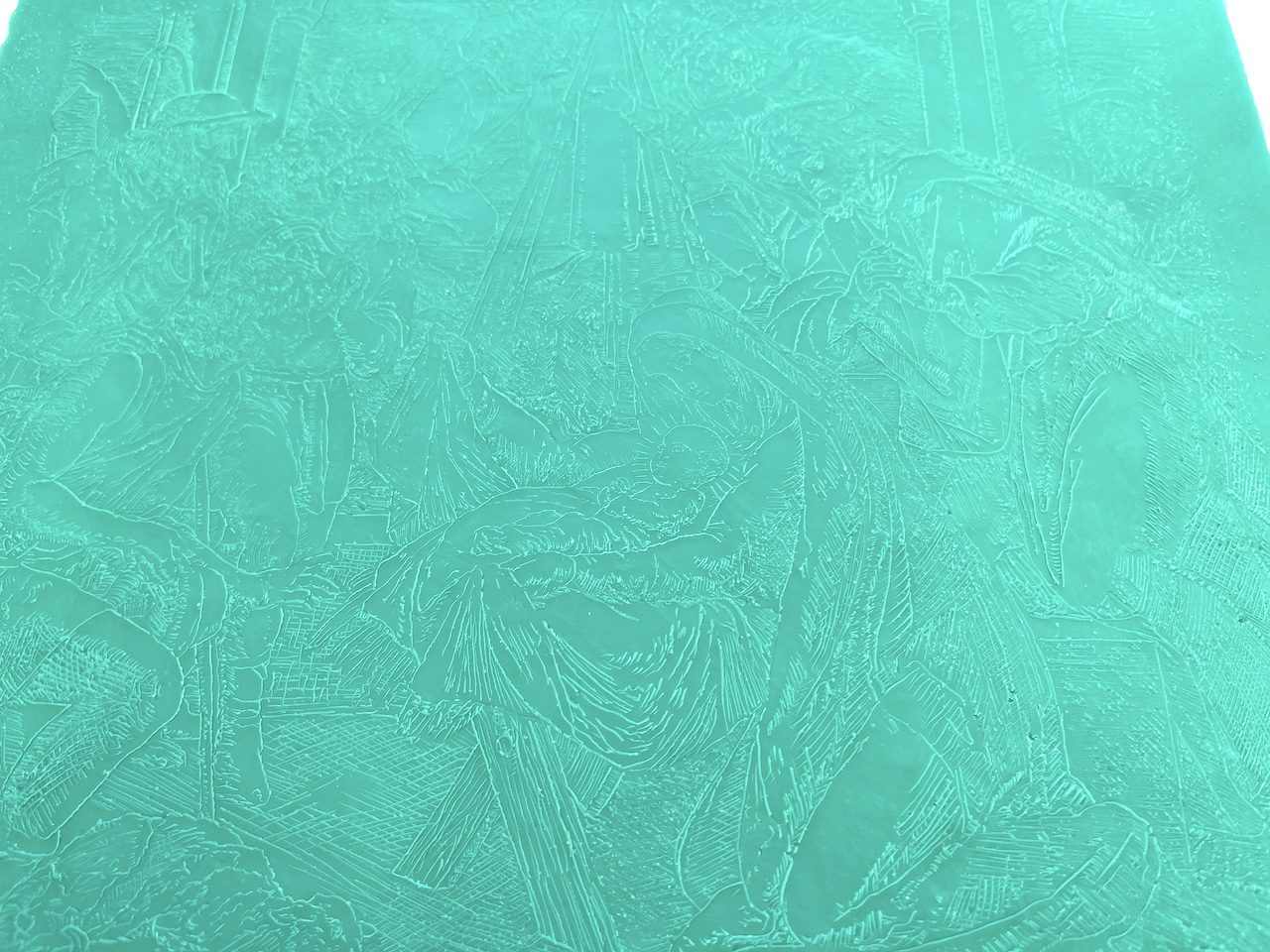 Текстурный коврик "Рождество Христово" для МК №10 "Гравюра на гипсе"