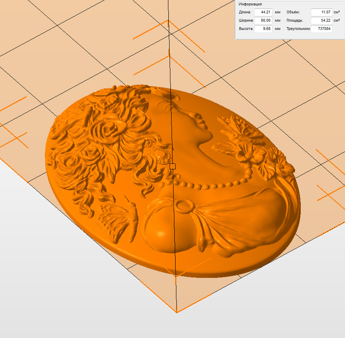 Молд камея "Прекрасная дама" (M)