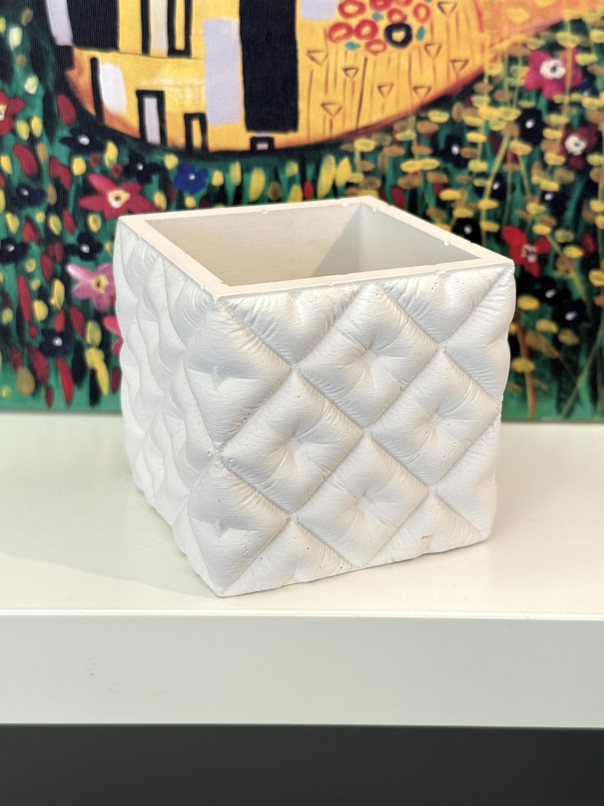 3D-молд "Стёганое кашпо куб" (L)