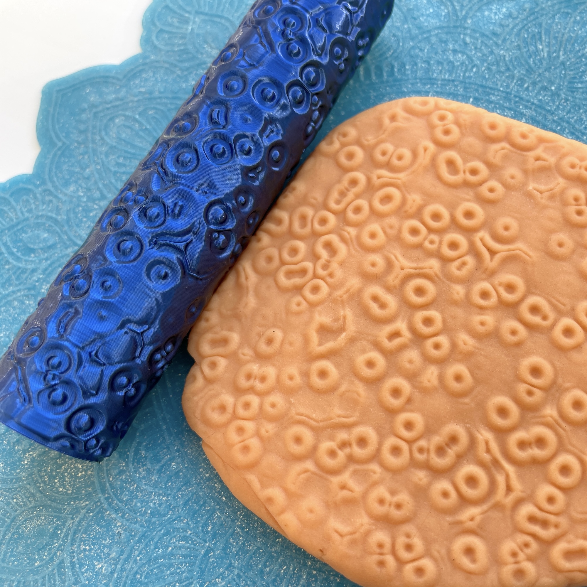 Текстурный ролик (скалка) "Абстракция 1" (L), площадь 140x100 мм