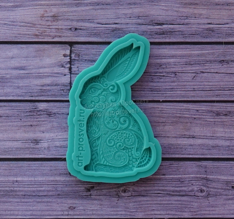 Молд "Пасхальный кролик, плоский" (S)