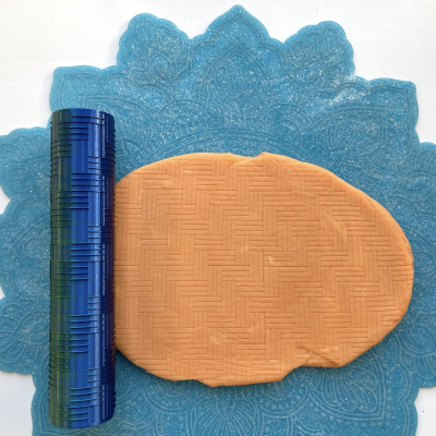 Текстурный ролик (скалка) "Паркет" (L), площадь 140x100 мм