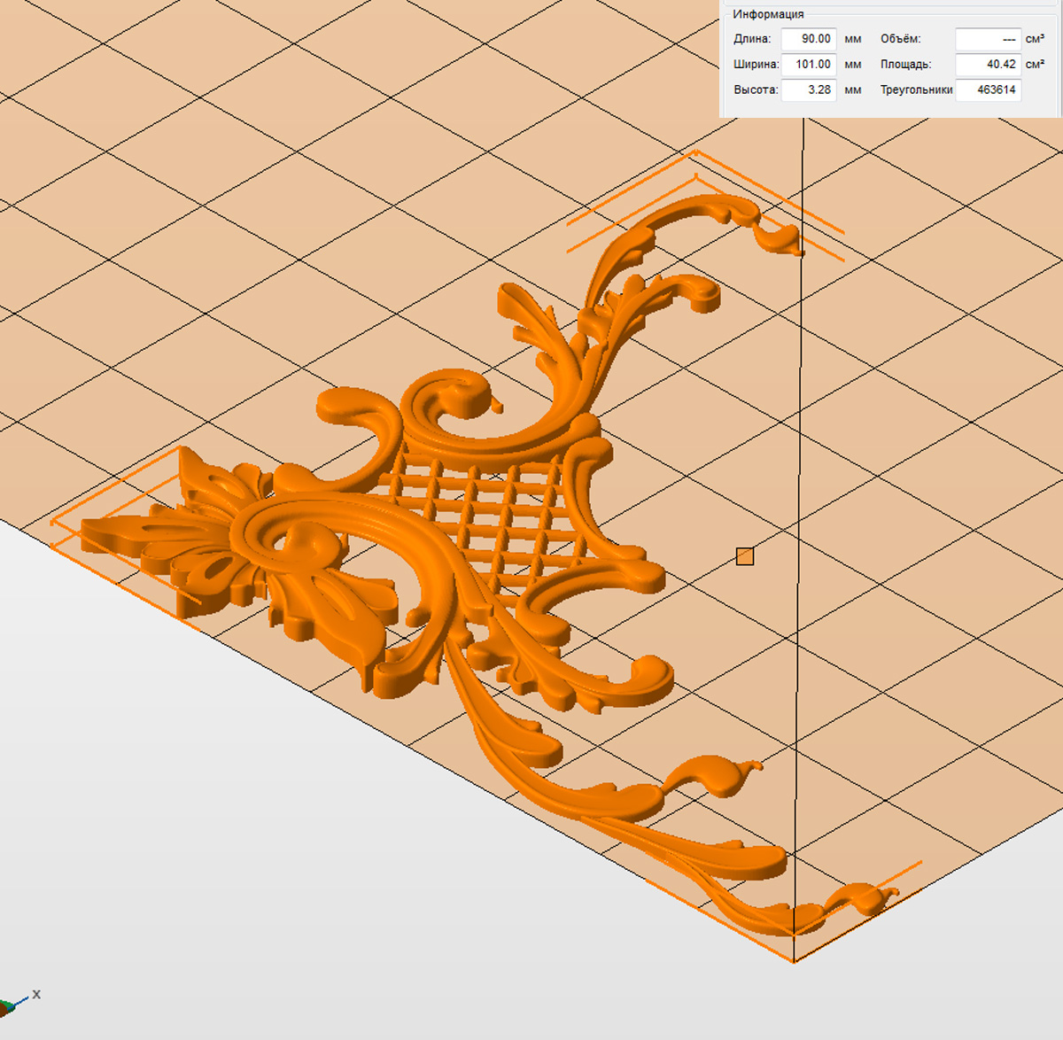 Молд "Угловой элемент декора, правый" (L)