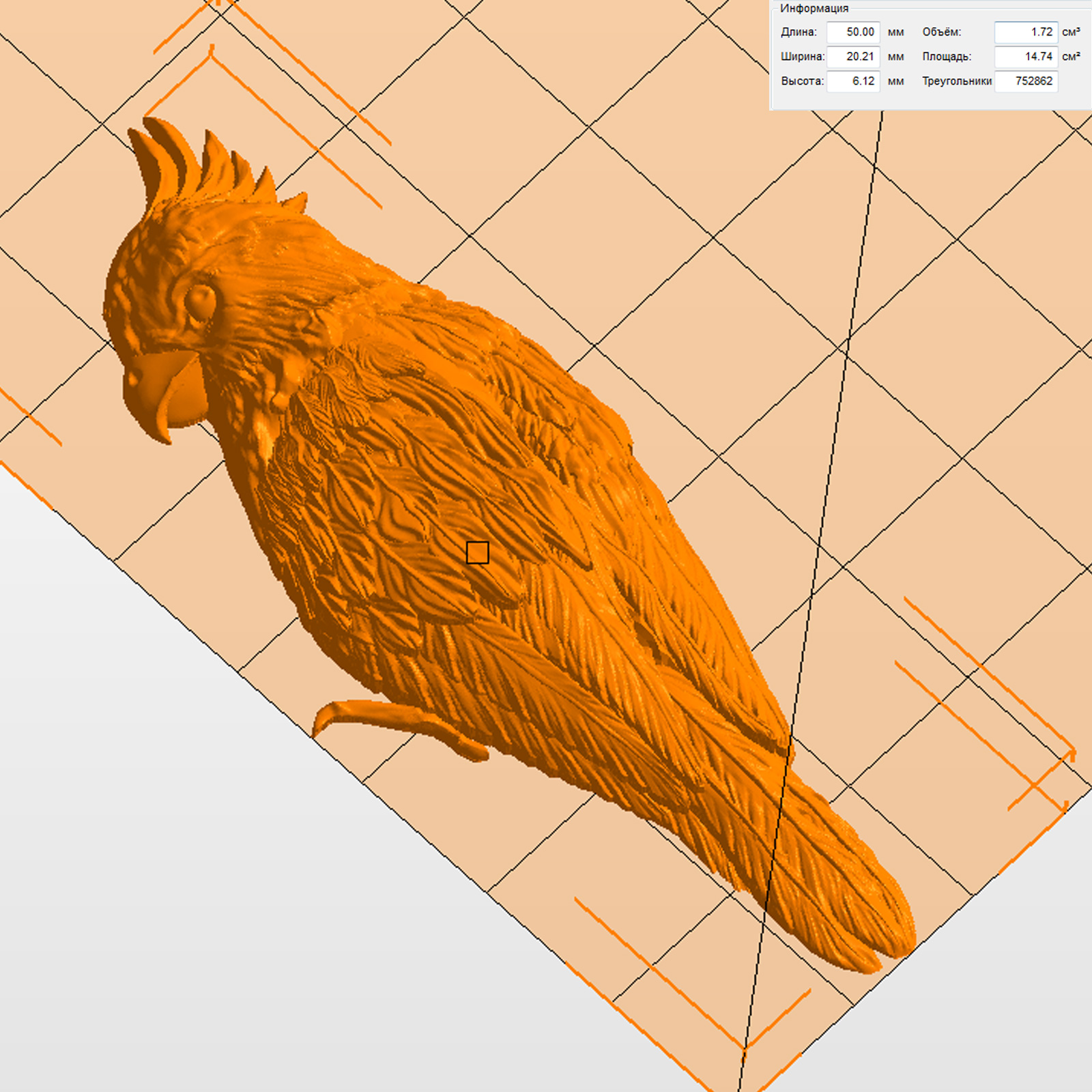 Молд "Птица Попугай" (S)
