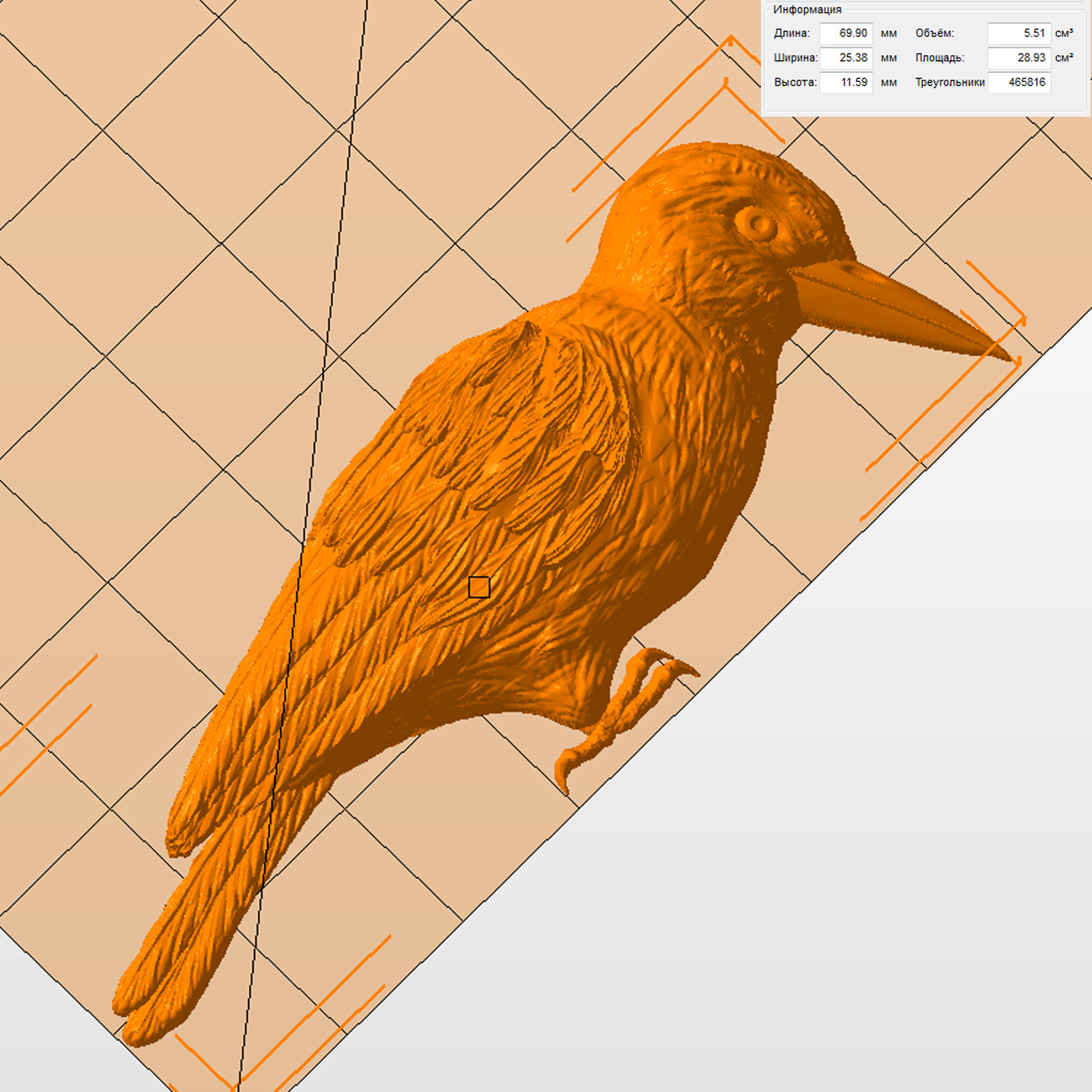 Молд "Птица Дятел" правый (M)