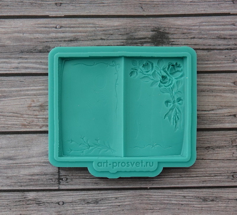 Молд "Развернутая книга с розами" (S)