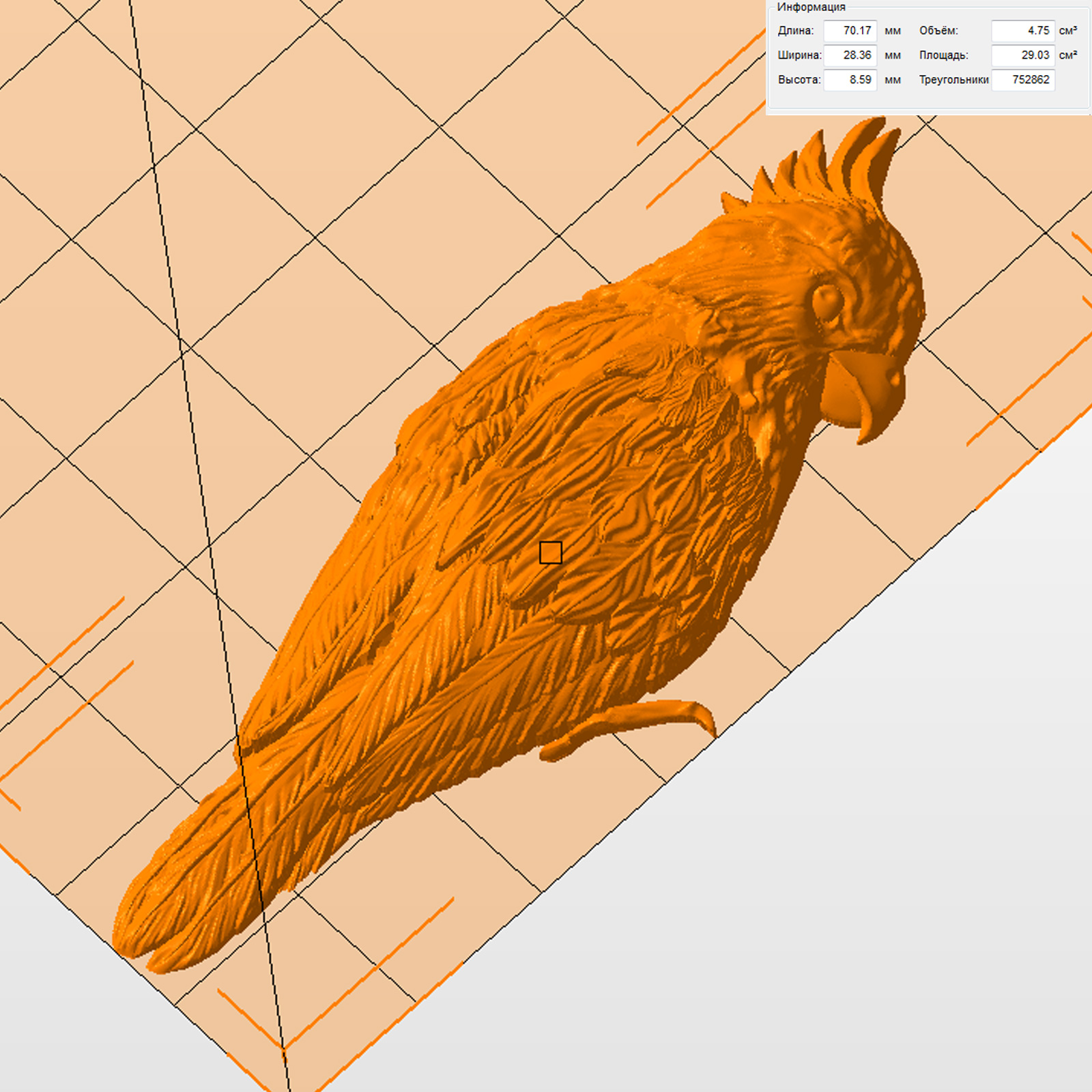 Молд "Птица Попугай" правый (M)