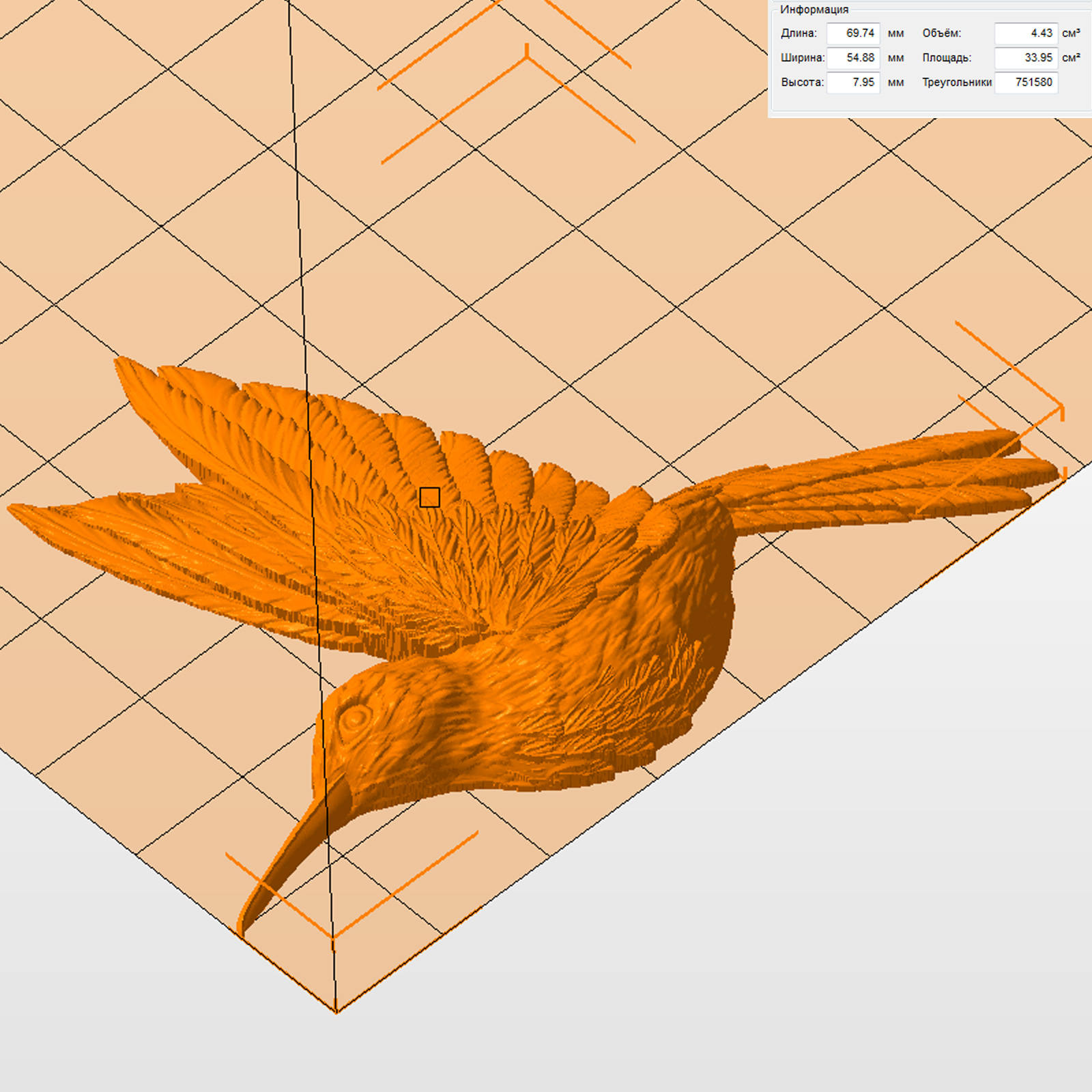 Молд "Птица Колибри" левый (M)