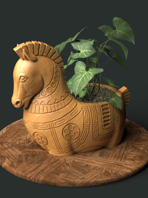 3D-молд "Кашпо-чарка Лошадка 2" (XL)