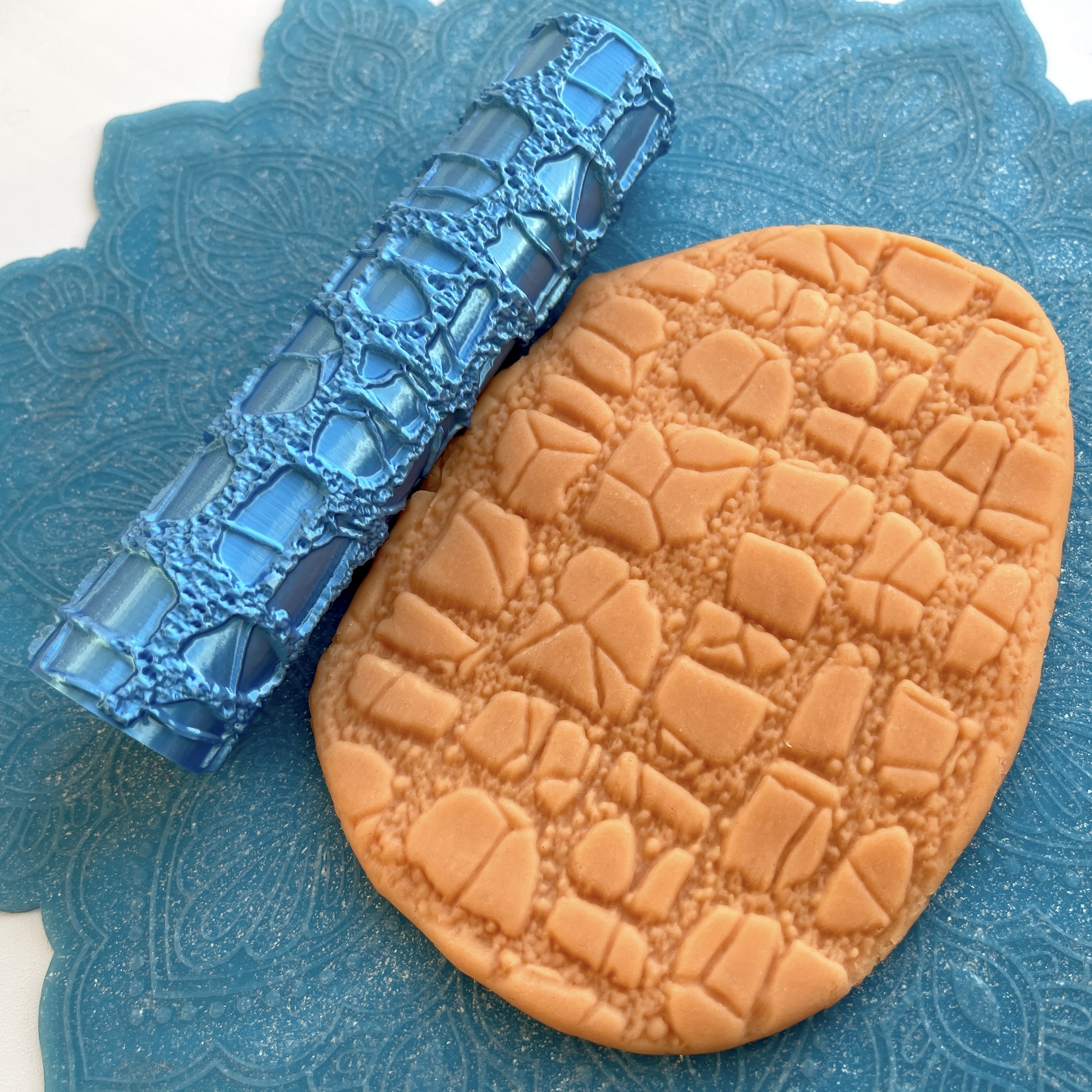 Текстурный ролик (скалка) "Каменная кладка 1" (L), площадь 140x100 мм