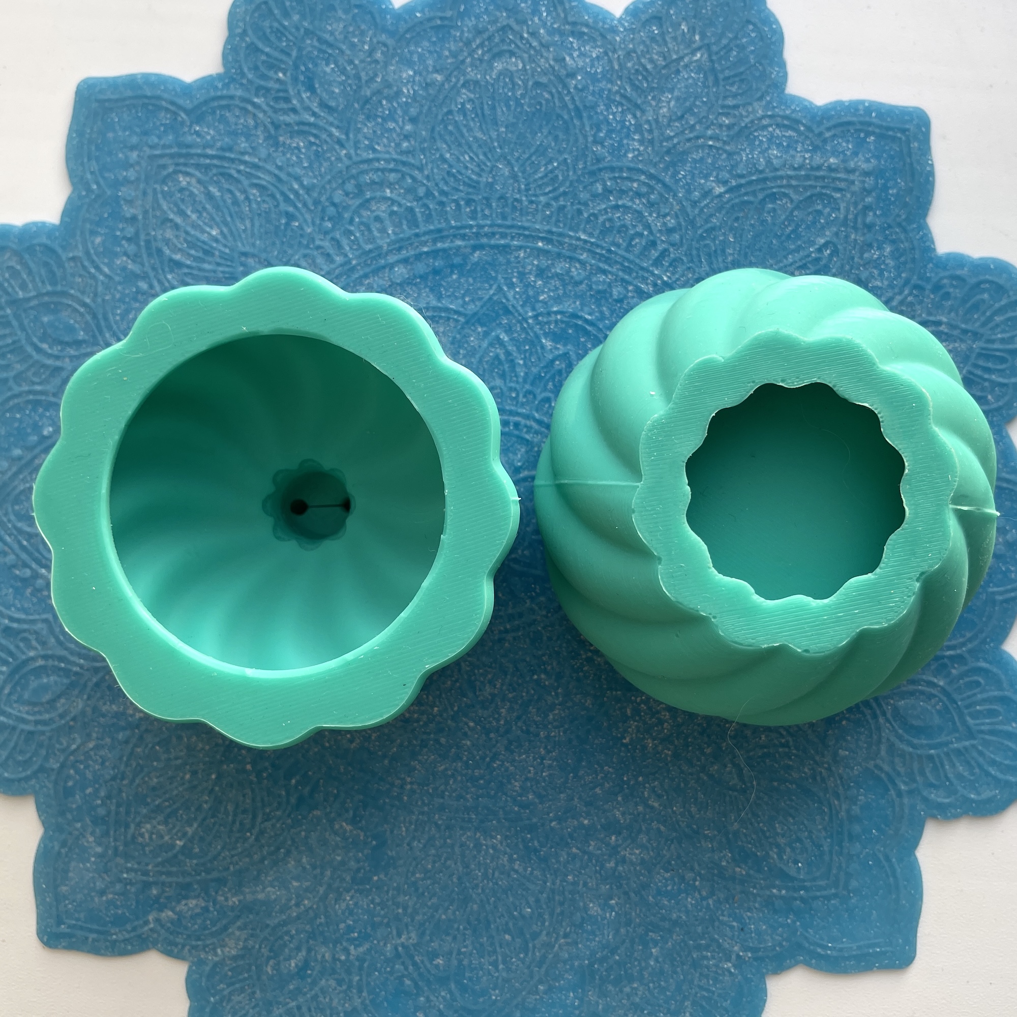 3D-молд контейнер для свечи, шкатулка "Ёлочный шар" (L)