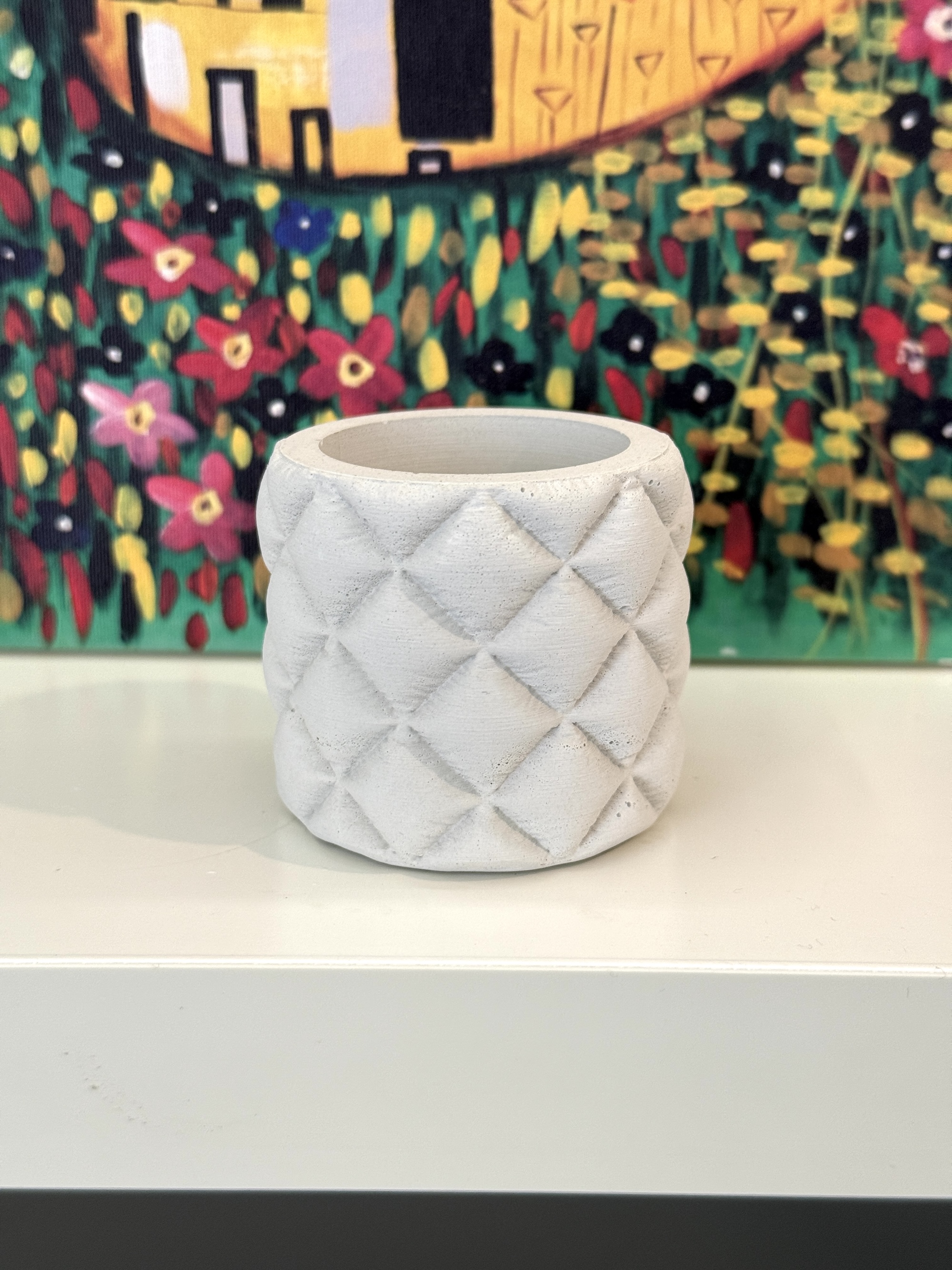 3D-молд "Стёганое кашпо цилиндр" (M)