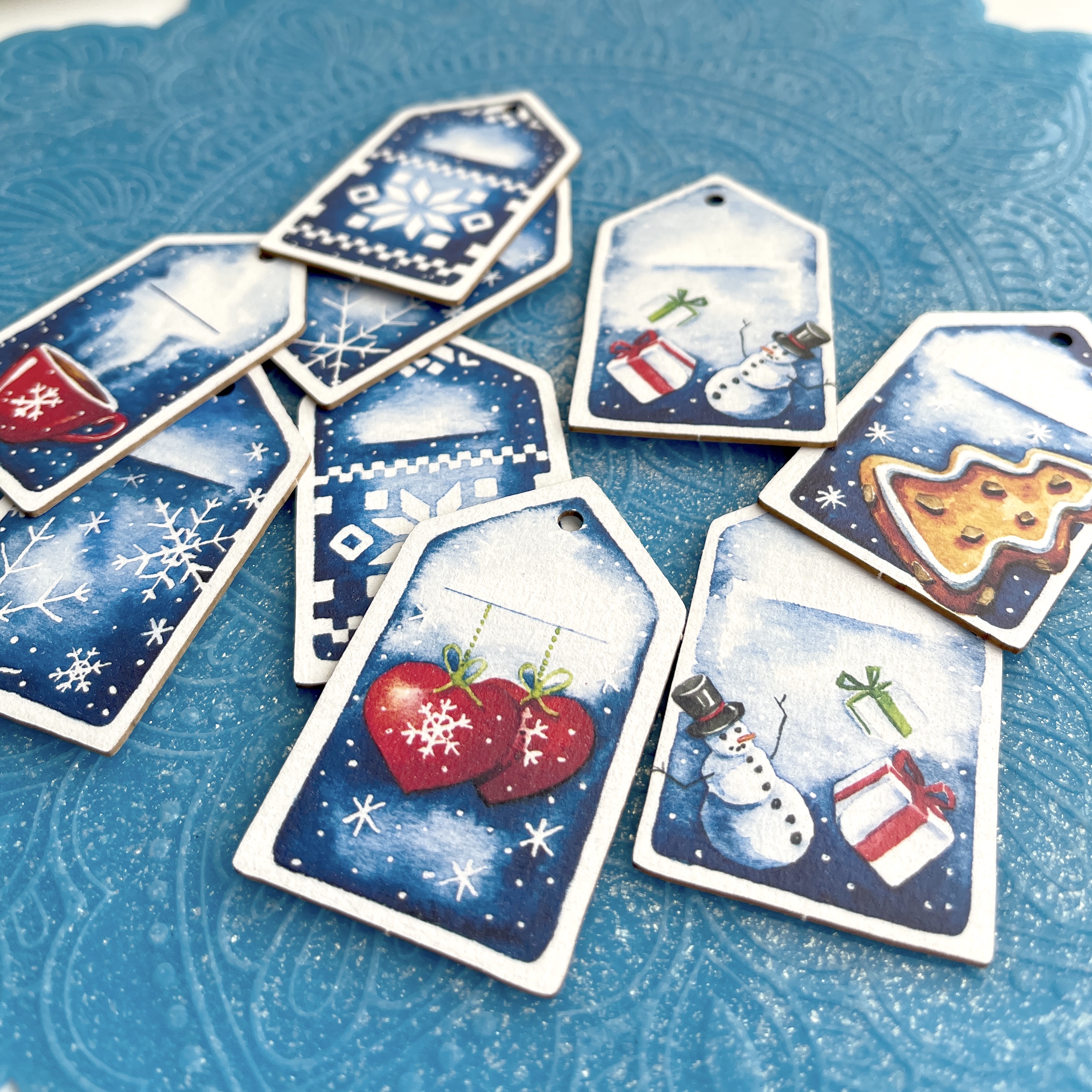 Цветной чипборд набор "Теги Зима"