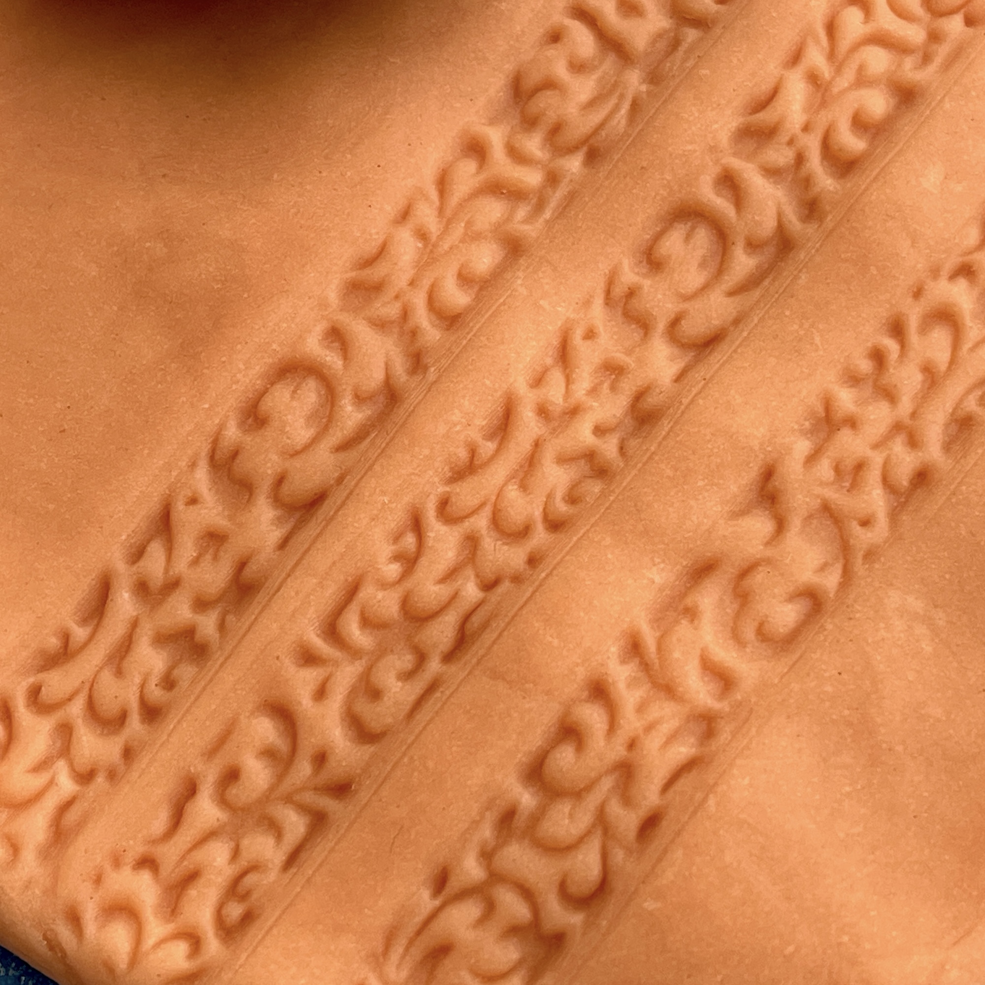 Текстурный ролик (скалка) "Растительный" (XL), площадь 14x150 мм