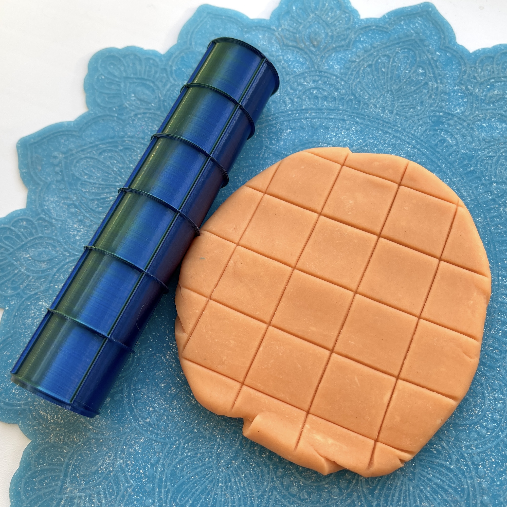 Текстурный ролик (скалка) "Плитка" (L), площадь 140x100 мм