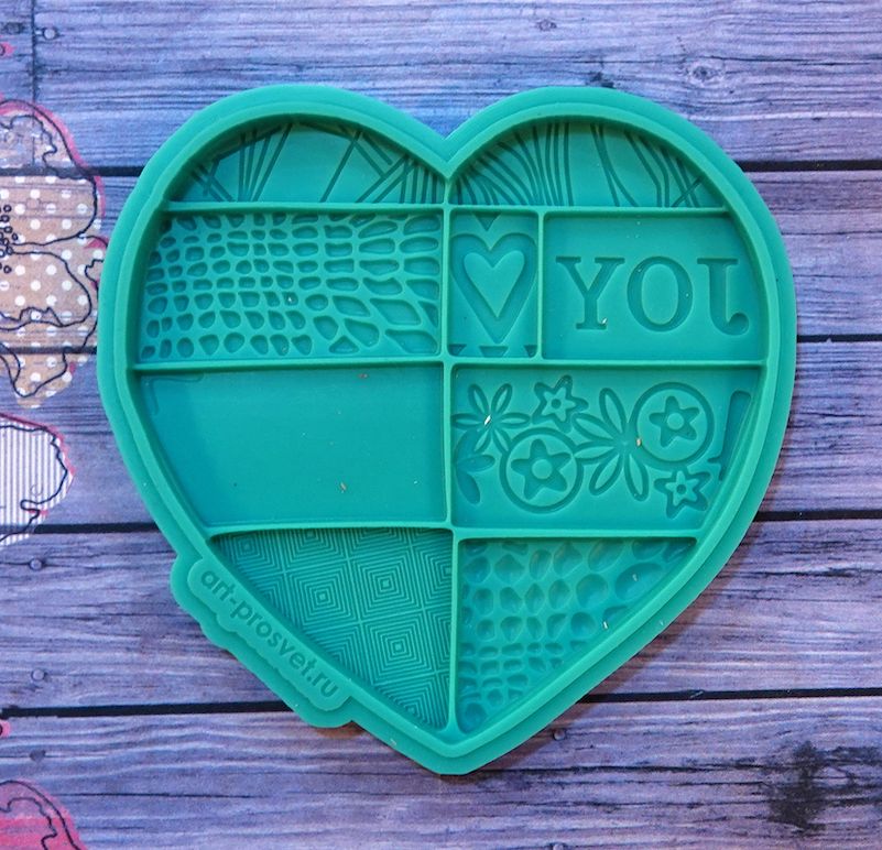 Молд "Лоскутное сердце JOY" (L)