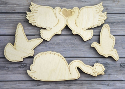 Деревянный чипборд набор "Птицы"