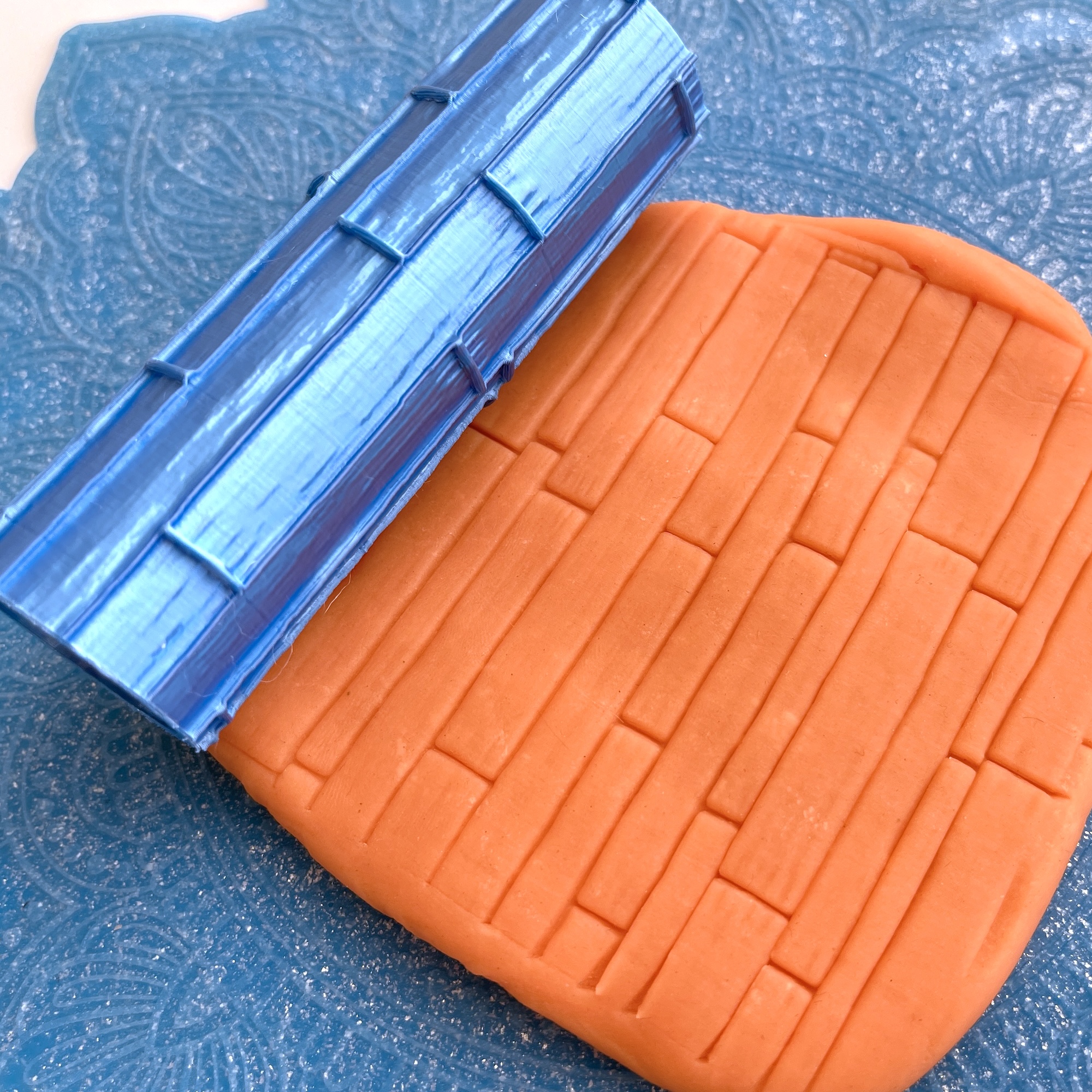 Текстурный ролик (скалка) "Доски 4" (L) OUT, площадь 100x100 мм