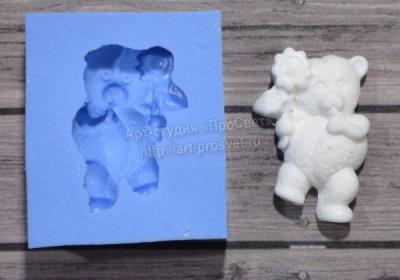 Молд "Мишка с цветком"