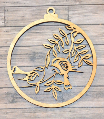 Деревянная заготовка "Шар с птицами"