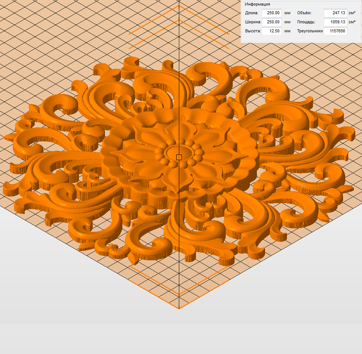Молд "Декоративный элемент Розетка" (XXL)