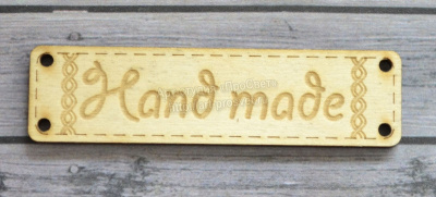 Деревянный чипборд шильдик "Handmade", 10 шт.