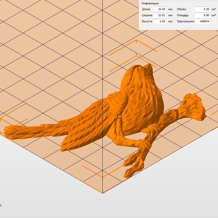 Молд "Птица на ветке" (XS)