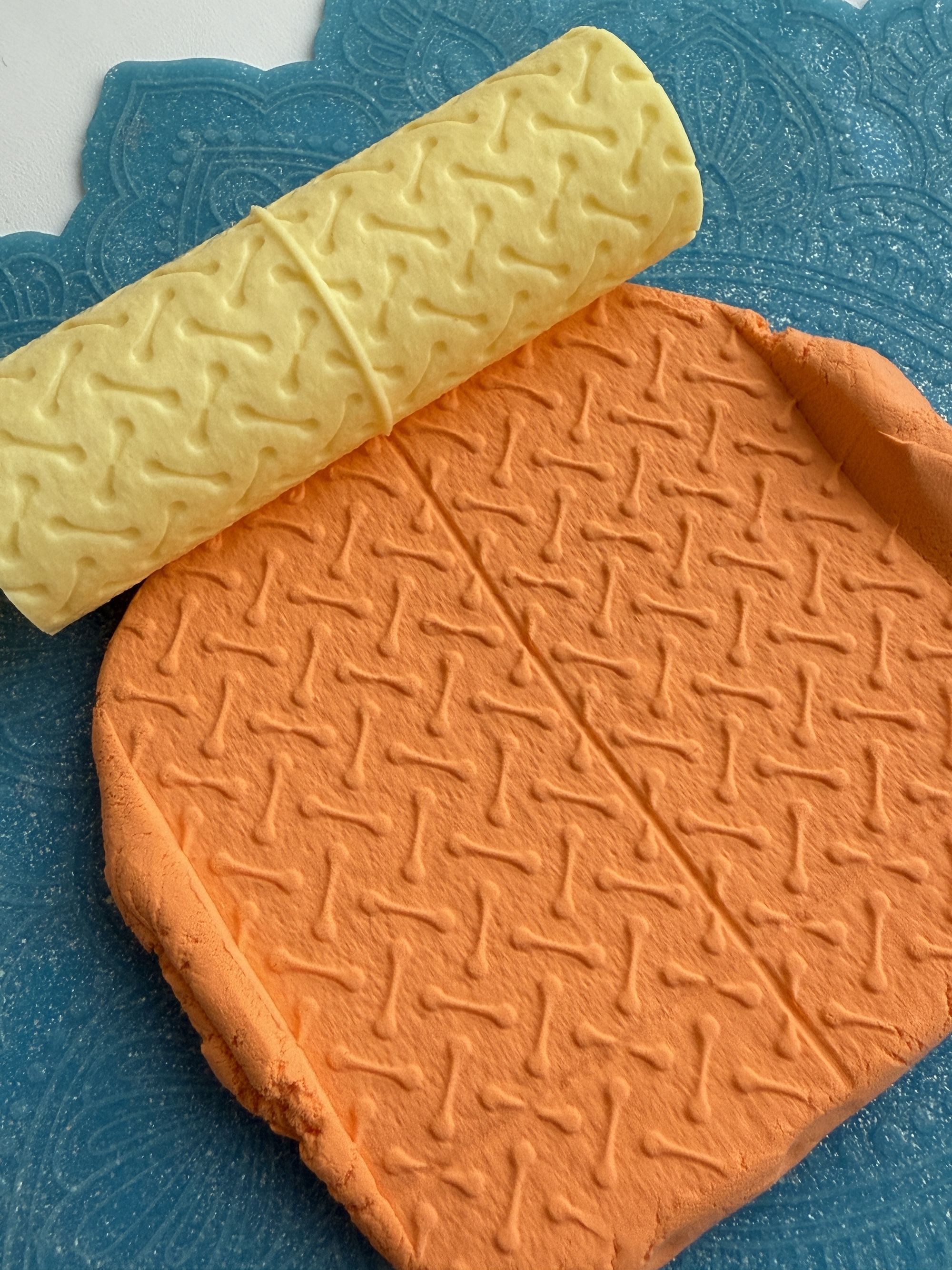 Текстурный ролик (скалка) "Лист металла" (L), площадь 100x100 мм