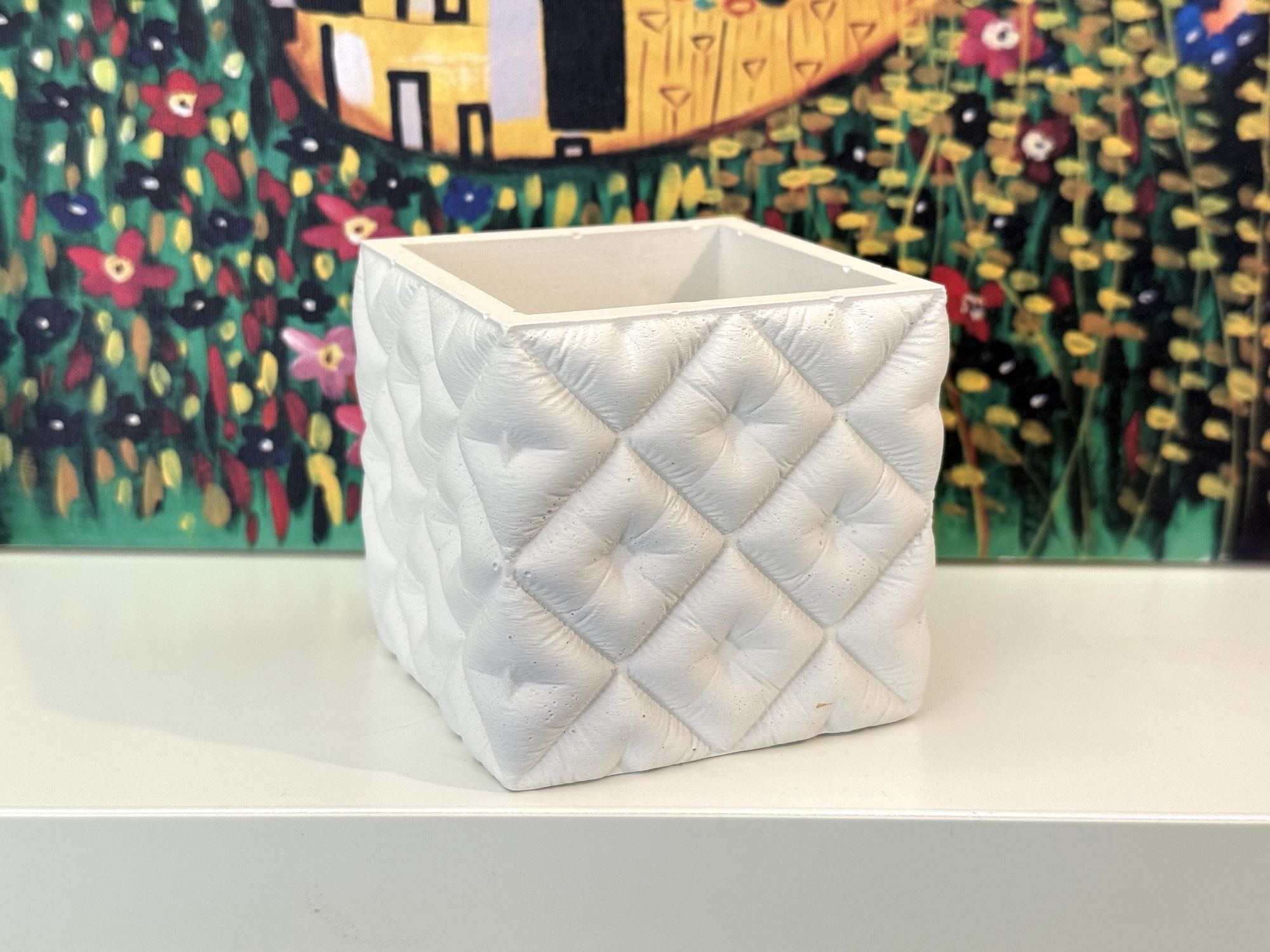 3D-молд "Стёганое кашпо куб" (L)