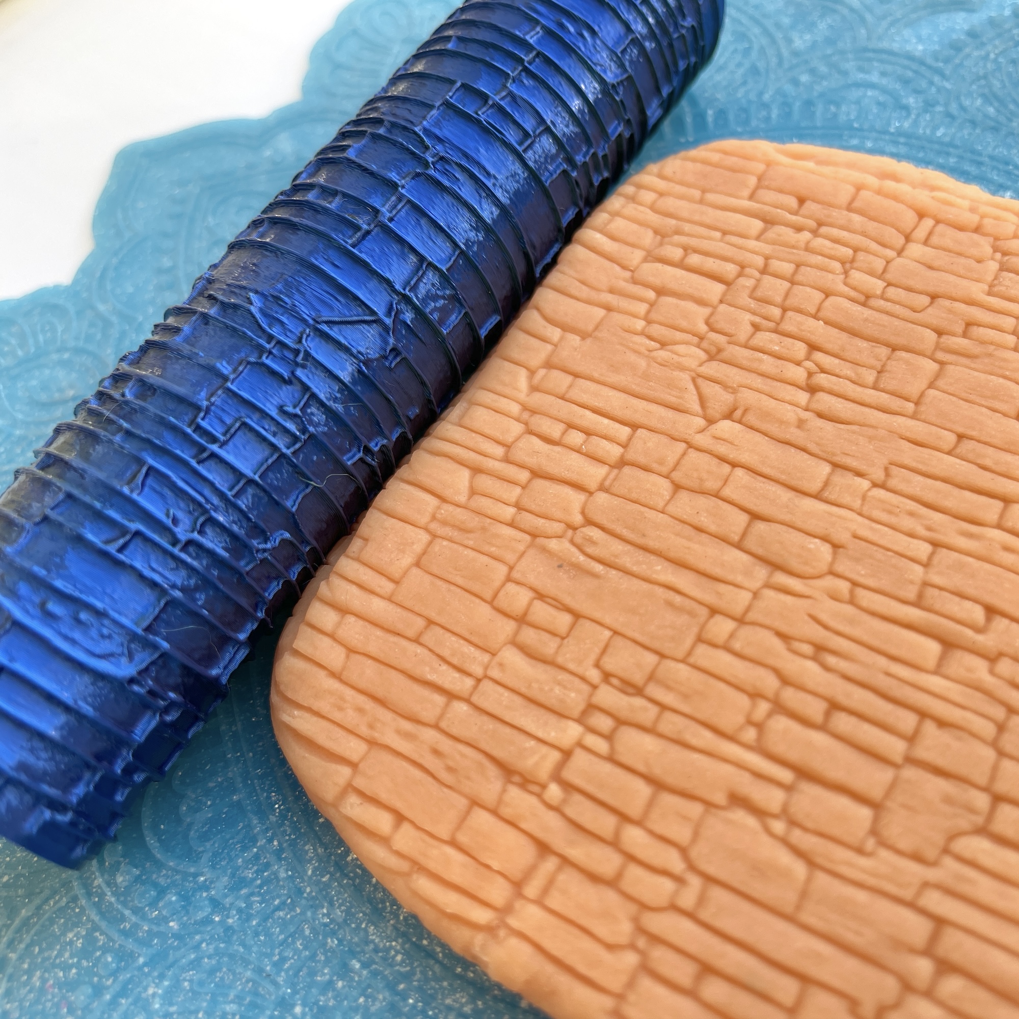 Текстурный ролик (скалка) "Каменная кладка 2" (L), площадь 140x100 мм