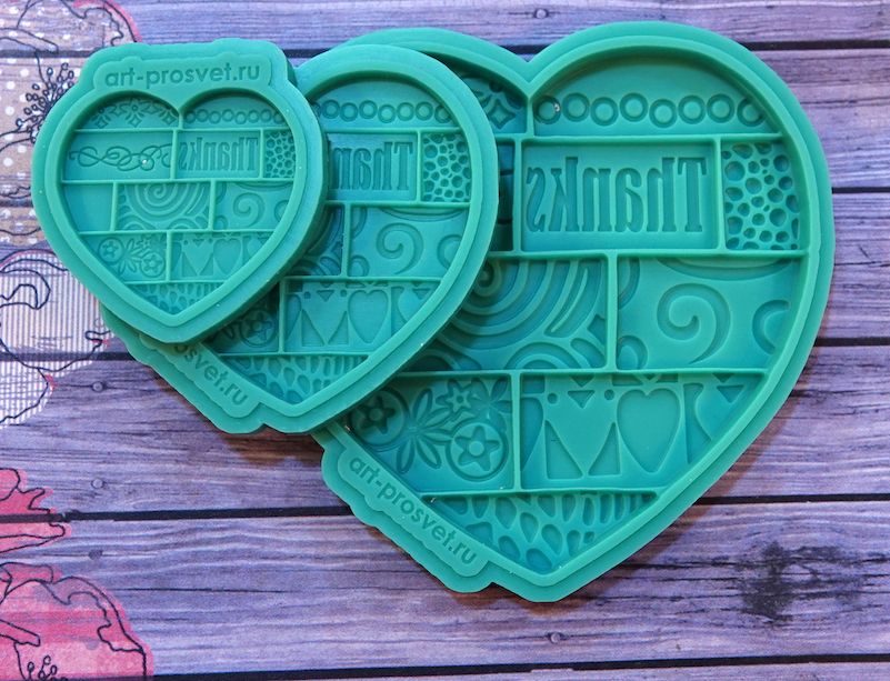 Молд "Лоскутное сердце Thanks" (S)