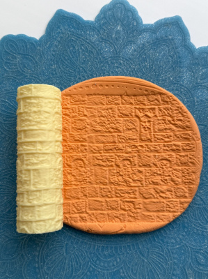 Текстурный ролик (скалка) "Каменная стена 2" (L), площадь 100x100 мм