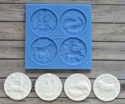 Молд набор "Знаки зодиака" Скорпион, Рыбы, Телец, Стрелец