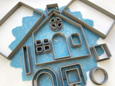 Набор форм-ножей для теста, мастики, глины "Пряничный домик 1"