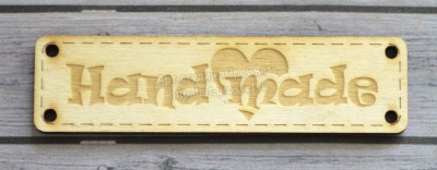 Деревянный чипборд шильдик "Handmade", 10 шт.