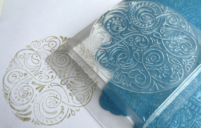 Силиконовый штамп "Круглый растительный орнамент" (L)