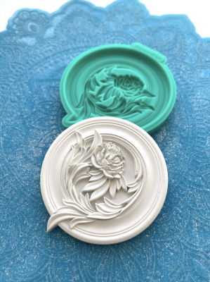 Молд "Тарель с пионом 1" (M)