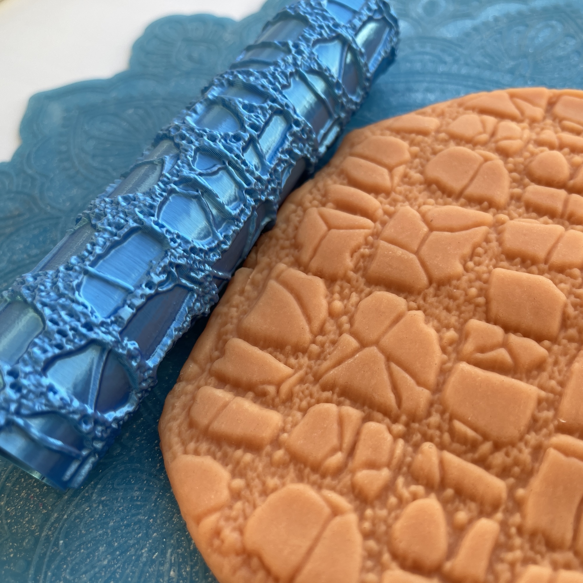 Текстурный ролик (скалка) "Каменная кладка 1" (L), площадь 140x100 мм