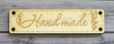 Деревянный чипборд шильдик "Handmade", 10 шт.