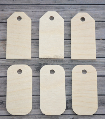 Деревянные заготовки, набор "Теги"