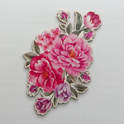 Цветной чипборд "Букет - акварель 4"