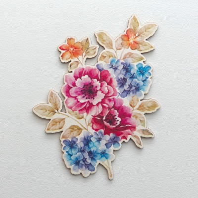 Цветной чипборд "Букет - акварель 3"