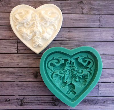 Молд для шоколада "Сердце "Райские птички"
